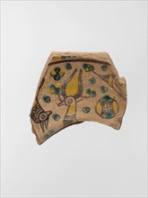 Buff Ware Fragment with Horned Animals, Iran, 9th-10th century.