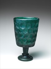 Footed Goblet, Iran, 7th-8th century. Facet-cut vessel