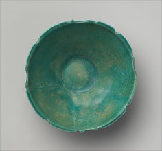 Turquoise Bowl with Carved Rim, Iran, 12th century.