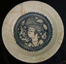 Dish with a Portrait of a Man, Northwestern Iran, 17th century.