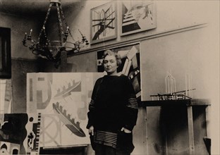 Alexandra Exter in her Paris studio. Private Collection.