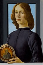 Young Man Holding a Roundel, c. 1480. Private Collection.