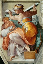 Prophets and Sibyls: Libyan Sibyl (Sistine Chapel ceiling in the Vatican), 1508-1512. Found in the collection of The Sistine Chapel, Vatican.