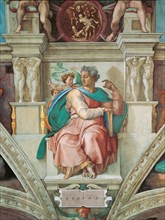 Prophets and Sibyls: Isaiah (Sistine Chapel ceiling in the Vatican), 1508-1512. Found in the collection of The Sistine Chapel, Vatican.