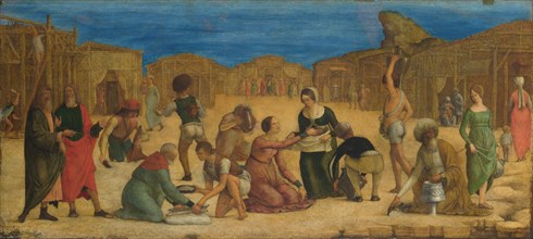The Israelites gathering Manna, 1490s. Found in the collection of National Gallery, London.