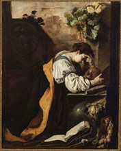 Meditation (Malinconia), c. 1618. Found in the collection of Gallerie dell'Accademia, Venice.