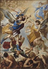 Archangel Michael defeats the rebel angels, 1657. Found in the collection of Chiesa dell'Ascensione a Chiaia, Napoli.