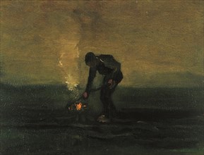 Peasant Burning Weeds, 1883. Found in the collection of Drents Museum, Assen.