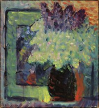Large still life (Lilac bouquet in vase), 1936. Private Collection.