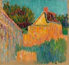 Small house in front of bushes, c. 1907. Private Collection.
