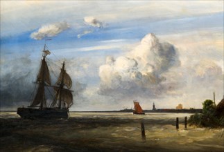 The mouth of the Scheldt river, 1854. Found in the collection of Johannesburg Art Gallery.