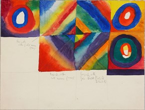 Color Studies with Information on the Technique of Painting, 1913. Found in the collection of Städtische Galerie im Lenbachhaus, Munich.