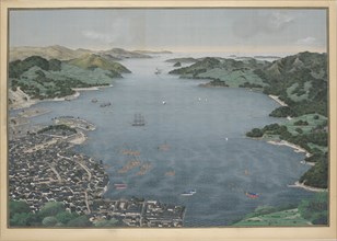 View of the bay of Nagasaki, c.1833. Found in the collection of Rijksmuseum, Amsterdam.
