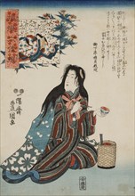 Ono no Komachi, from the series Parodies of the Six Poetic Immortals (Nazorae rokkasen), 1847-1852. Private Collection.