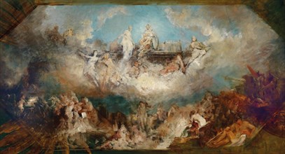 The sinking of the Nibelung treasure in the Rhine, ca. 1883. Private Collection.