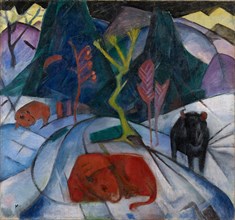 A Bison in Winter (The Red Bison), 1913. Found in the collection of Art Museum Basel.