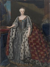 Sophie Magdalene of Brandenburg-Kulmbach (1700-1770), queen of Denmark and Norway, 1739. Found in the collection of Statens Museum for Kunst, Copenhagen.