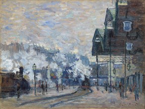 La Gare Saint-Lazare, vue extérieure , 1877. Private Collection.