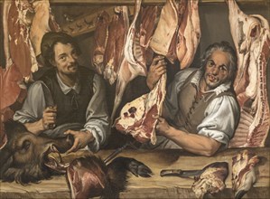 The Butcher Shop (La Macelleria) . Found in the collection of Galleria Nazionale d'Arte Antica, Rome.