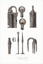 Old padlock. From the Antiquities of the Russian State, 1849-1853. Private Collection.
