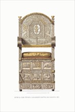 The ivory throne of Tsar Ivan III. From the Antiquities of the Russian State, 1849-1853. Private Collection.