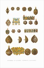 Buttons from Tsar's kaftans. From the Antiquities of the Russian State, 1849-1853. Private Collection.