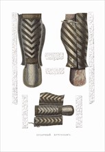 Bulat steel Greaves. From the Antiquities of the Russian State, 1849-1853. Private Collection.