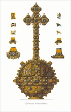 The Monomakh's Globus cruciger. From the Antiquities of the Russian State, 1849-1853. Private Collection.