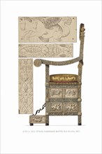 The ivory throne of Tsar Ivan III. From the Antiquities of the Russian State, 1849-1853. Private Collection.