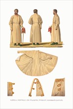 Boyar Clothing of the XVII century. Morning Silk Caftan. From the Antiquities of the Russian State, 1849-1853. Private Collection.