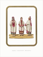 Costumes of Wome from Ryazan. From the Antiquities of the Russian State, 1849-1853. Private Collection.