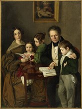 The composer Johann Baptist Gänsbacher (1778-1844) and his family, c.1838. Found in the collection of Vienna Museum.