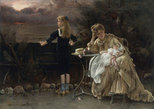 Mother and her children, 1883. Private Collection.