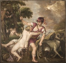 Venus and Adonis, c. 1560. Found in the collection of Galleria Nazionale d'Arte Antica, Rome.