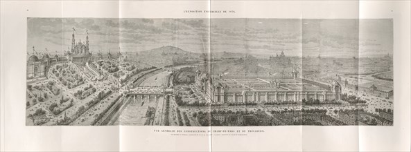Panoramic view of the Exposition Universelle of 1878 in Paris, 1878. Private Collection.