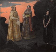 Three queens of the underground kingdom, 1879. Found in the collection of State Tretyakov Gallery, Moscow.