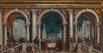The Feast in the House of Levi, 1573. Found in the collection of Gallerie dell'Accademia, Venice.