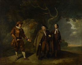 Parsons, Bransby, And Watkyns In A Scene From Lethe, 1766. This depicts a scene from the playwright David Garrick's comedy 'Lethe'.