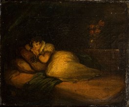 Interior With Woman On A Bed, 1780.