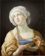 Portrait of a Woman, 1638-39 [Also known as Artemisia or Lady with a Lapis Lazuli Bowl]. The subject may represent Artemisia II of Caria (d.350 BC) wife of Mausolus, the governor of Caria in Asia Mino...