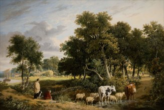 Landscape - Cattle Crossing A Stream, 1831.