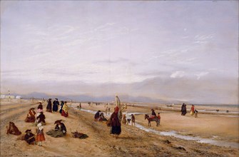 On The Sands At Rhyl, North Wales, 1856.