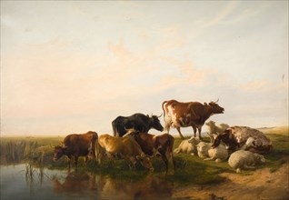 Landscape With Cattle And Sheep, 1872.