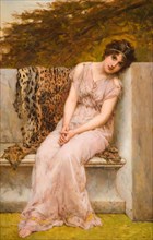 Portrait Of A Young Woman Sitting On Marble Seat, 1882.