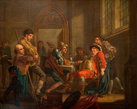 Sir John Falstaff Raising Recruits, 1765. This depicts a scene from William Shakespeare's Henry IV (Part II, Scene 2).