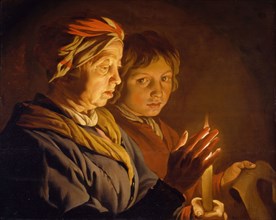 Old Woman And A Boy By Candlelight, 1630-1650.