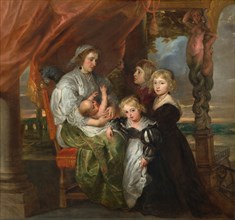 Deborah Kip, Wife of Sir Balthasar Gerbier, and Her Children, 1629/1630, reworked probably mid 1640s.  [By Sir Peter Paul Rubens, and possibly Jacob Jordaens].
