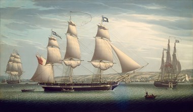 The Ship "Favorite" Maneuvering Off Greenock, 1819.