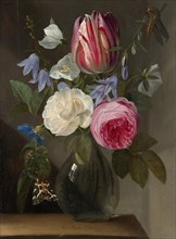 Roses and a Tulip in a Glass Vase, c. 1650/1660.