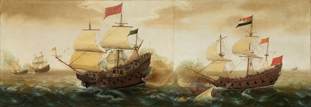 A Naval Encounter between Dutch and Spanish Warships, c. 1618/1620.